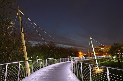 Liberty Bridge in Falls Park, Downtown Greenville